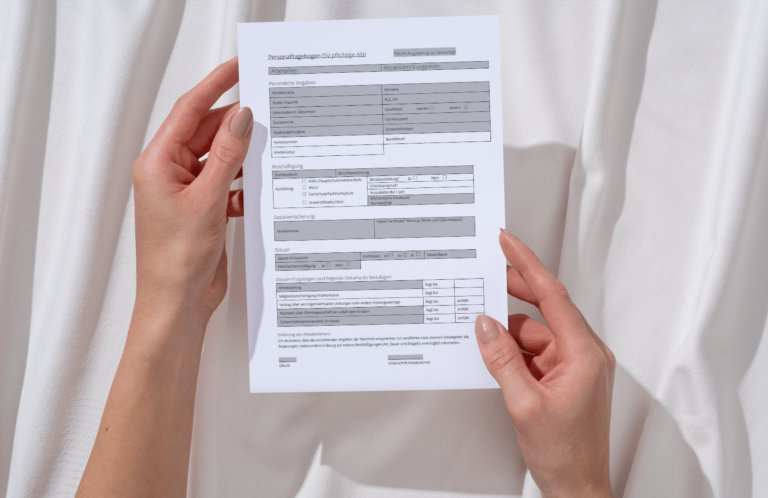 Formular Personalfragenbogen SV-pflichtige Angestellte Bild vom Formular Personalfragenbogen SV-pflichtige Angestellte