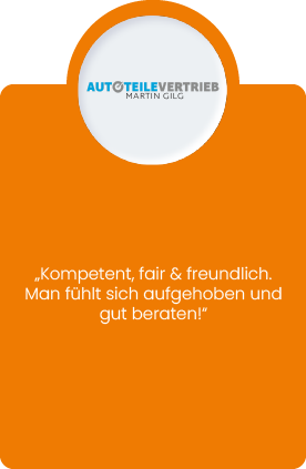Kundenfeedback Autoteilevertrieb Gilg